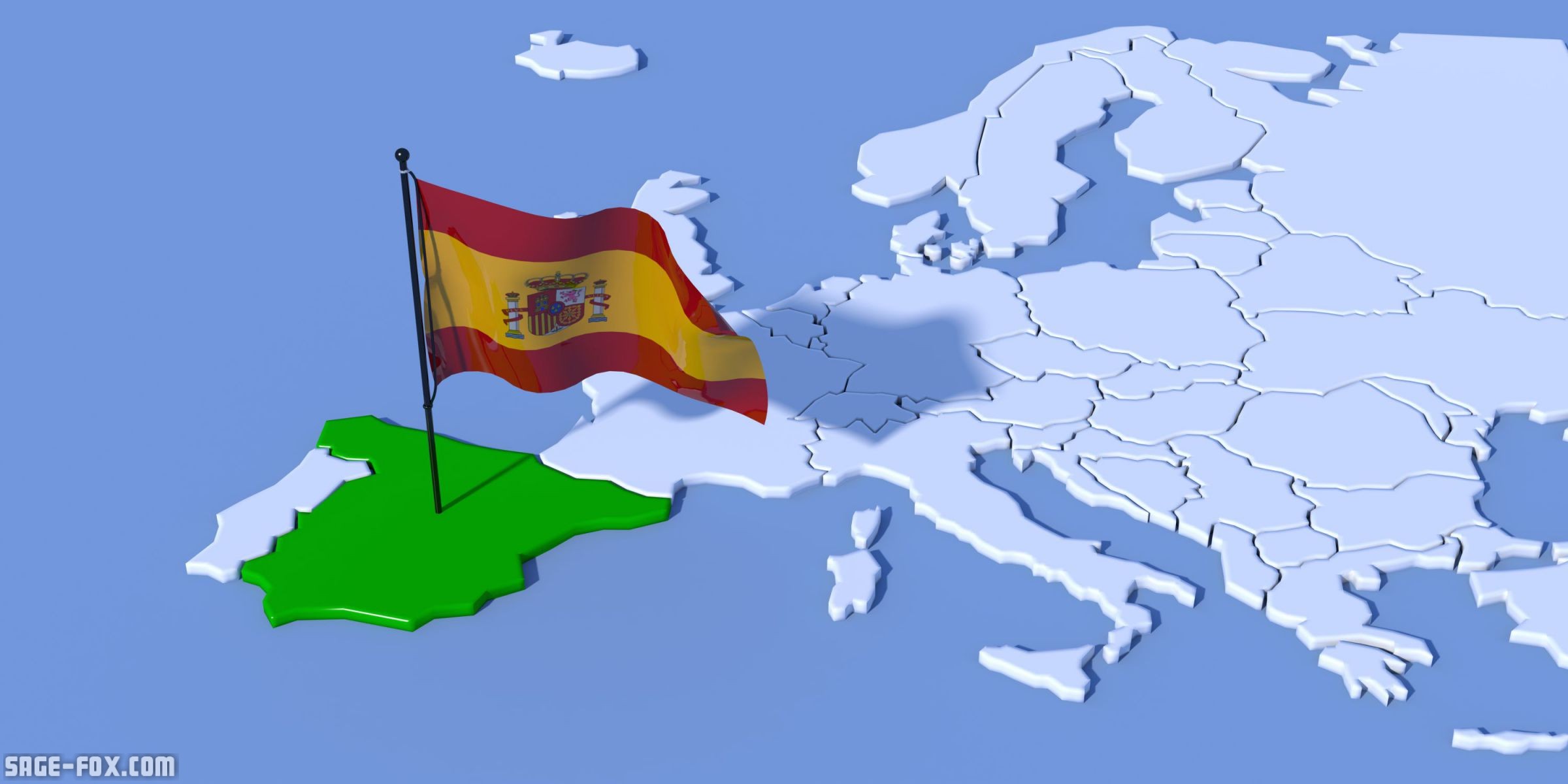 Europe 3d Map With Flag Spain 66878421 Original Sagefox