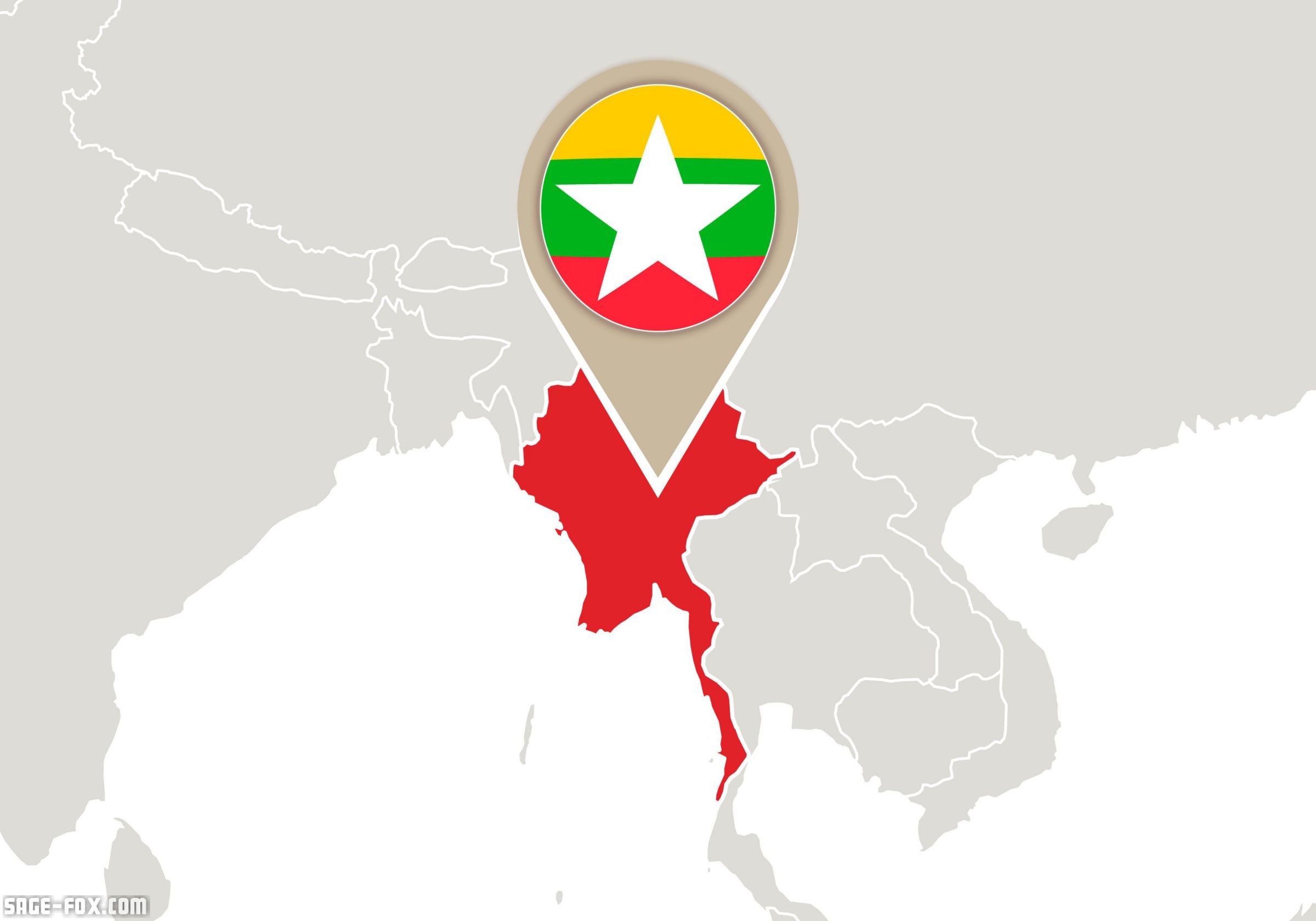 мьянма на карте мира
