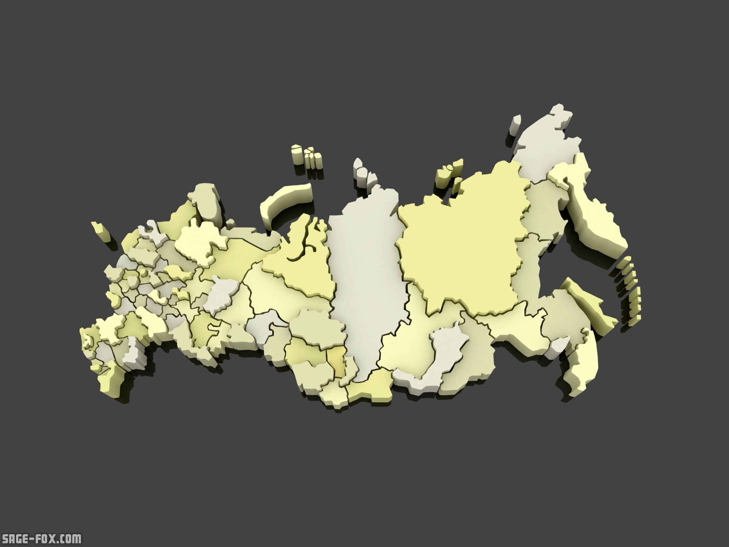 Карта россии 3 д модель